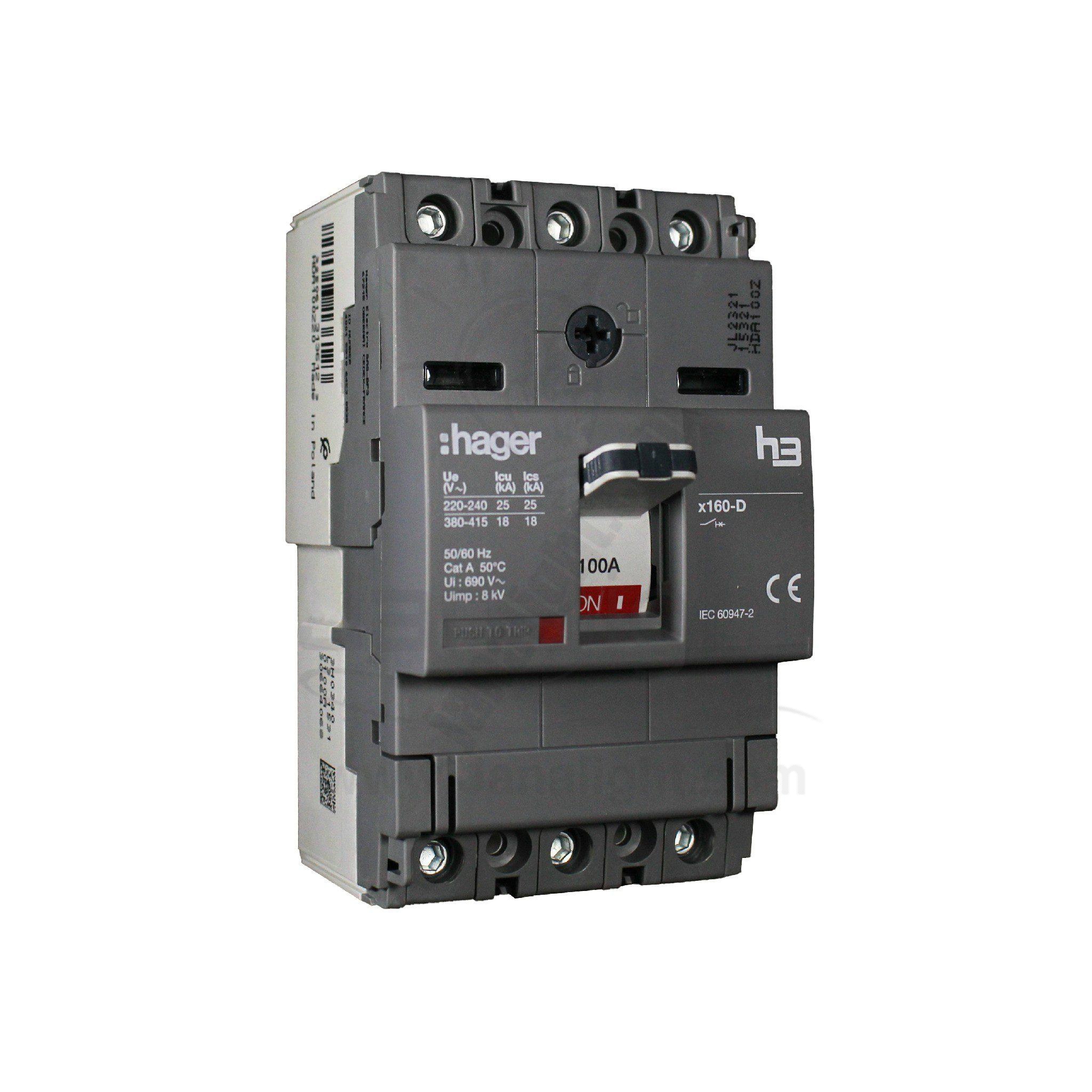 مفتاح مولدد هاجر 100 امبير 18 كيلو hager, circuit breaker, 1 pole, 18K, 100 amp